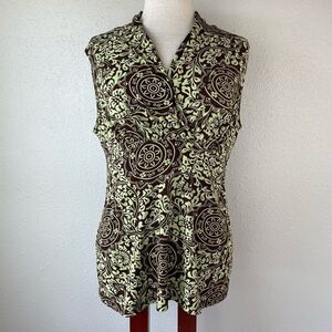 JKLA California Sleeveless Blouse Top Size L EUC